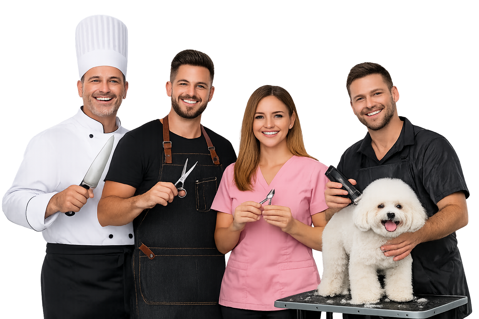 trabalhadores felizes